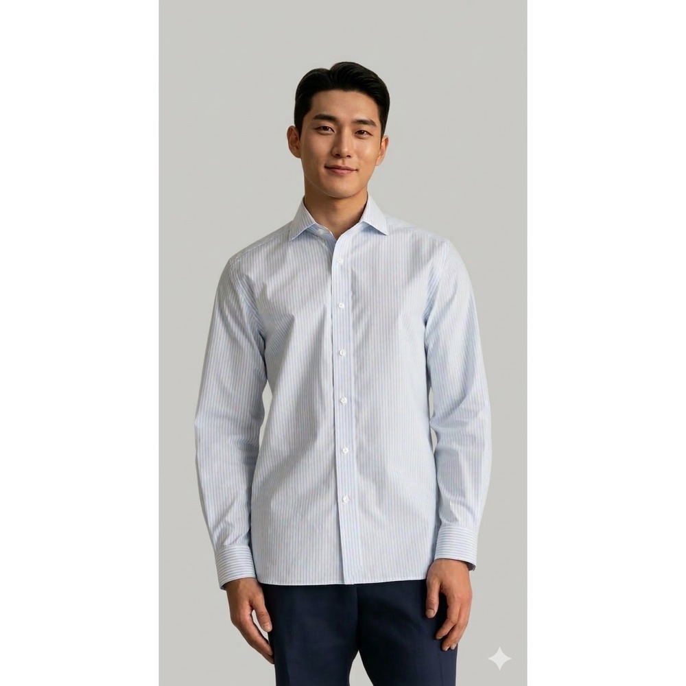 Quince Blue White Striped‎ Long Sleeve Button Down Shirt Small NWT